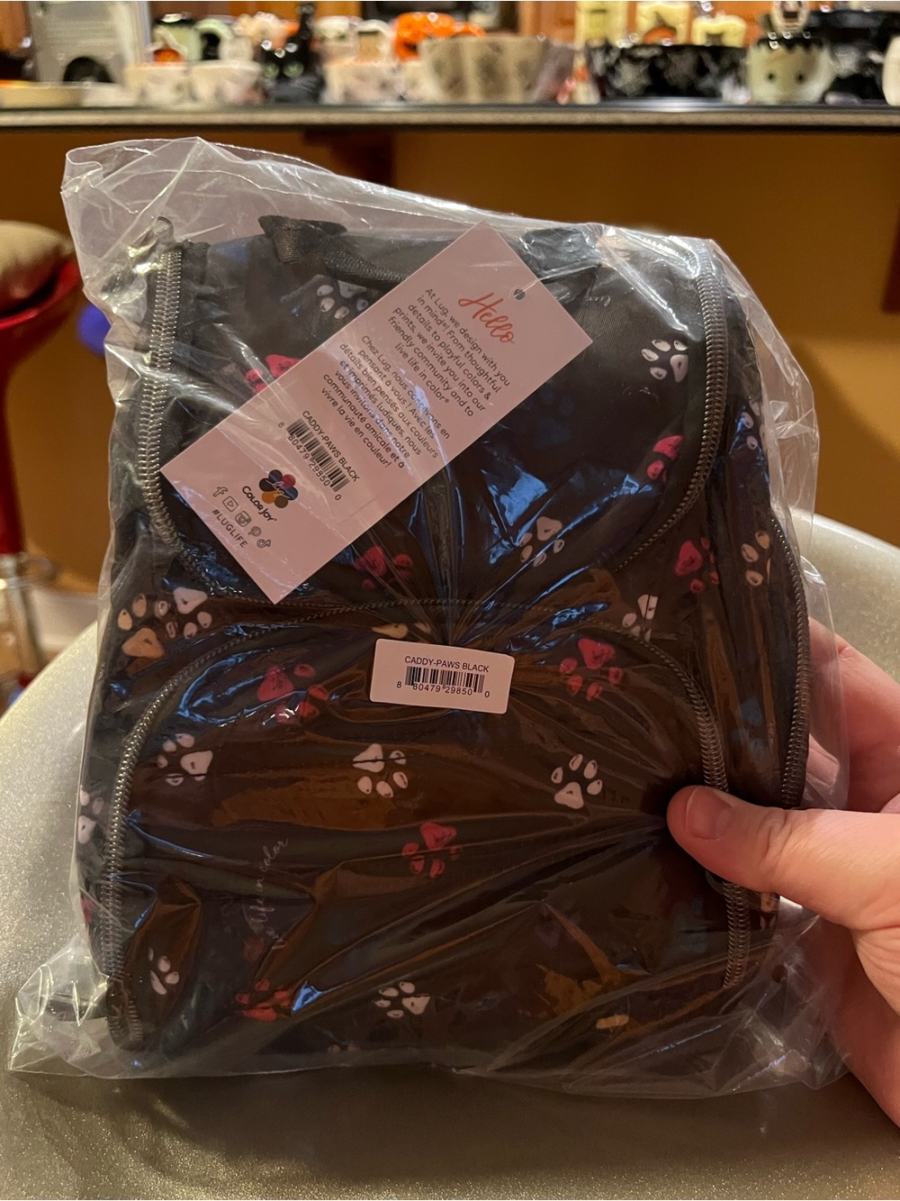 lug Caddy toiletry bag in Paws Black NWT